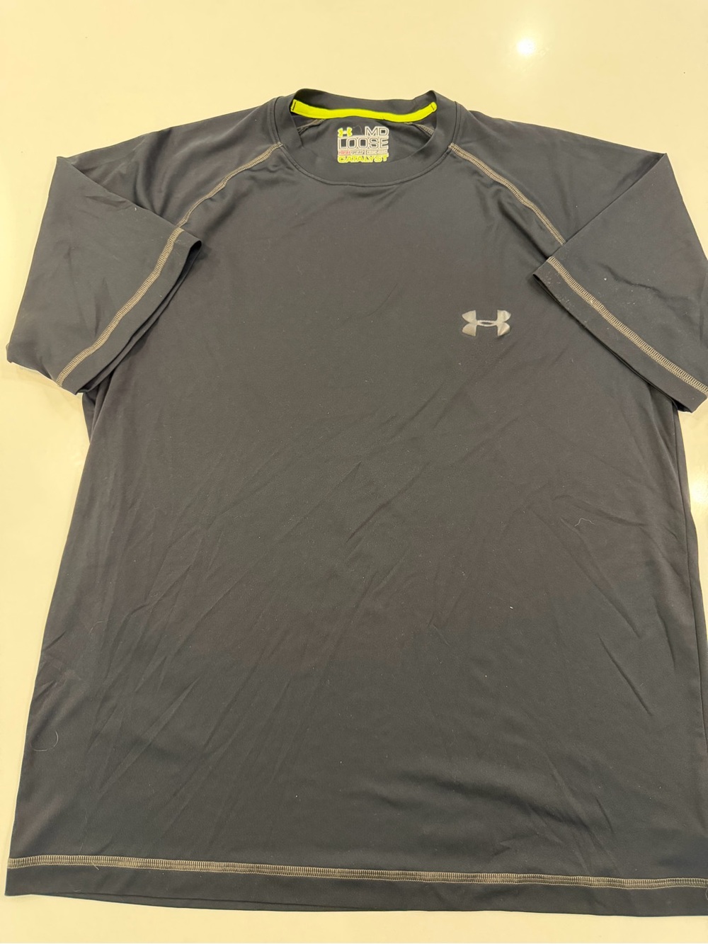 Under Armour Men’s Short Sleeve Performance Tee - Black with Neon Trim